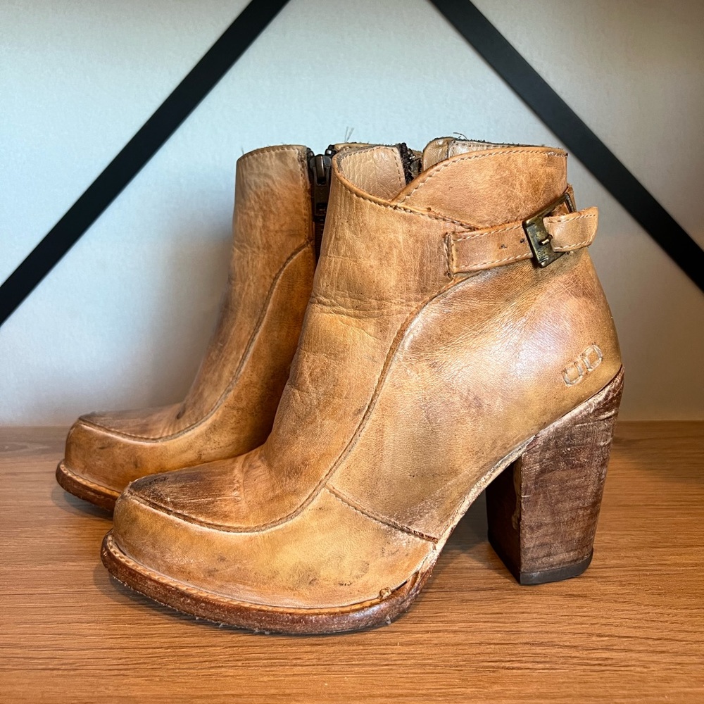BedStu Tan Rustic “Isla” booties genuine leather size 6.5 Originally $265